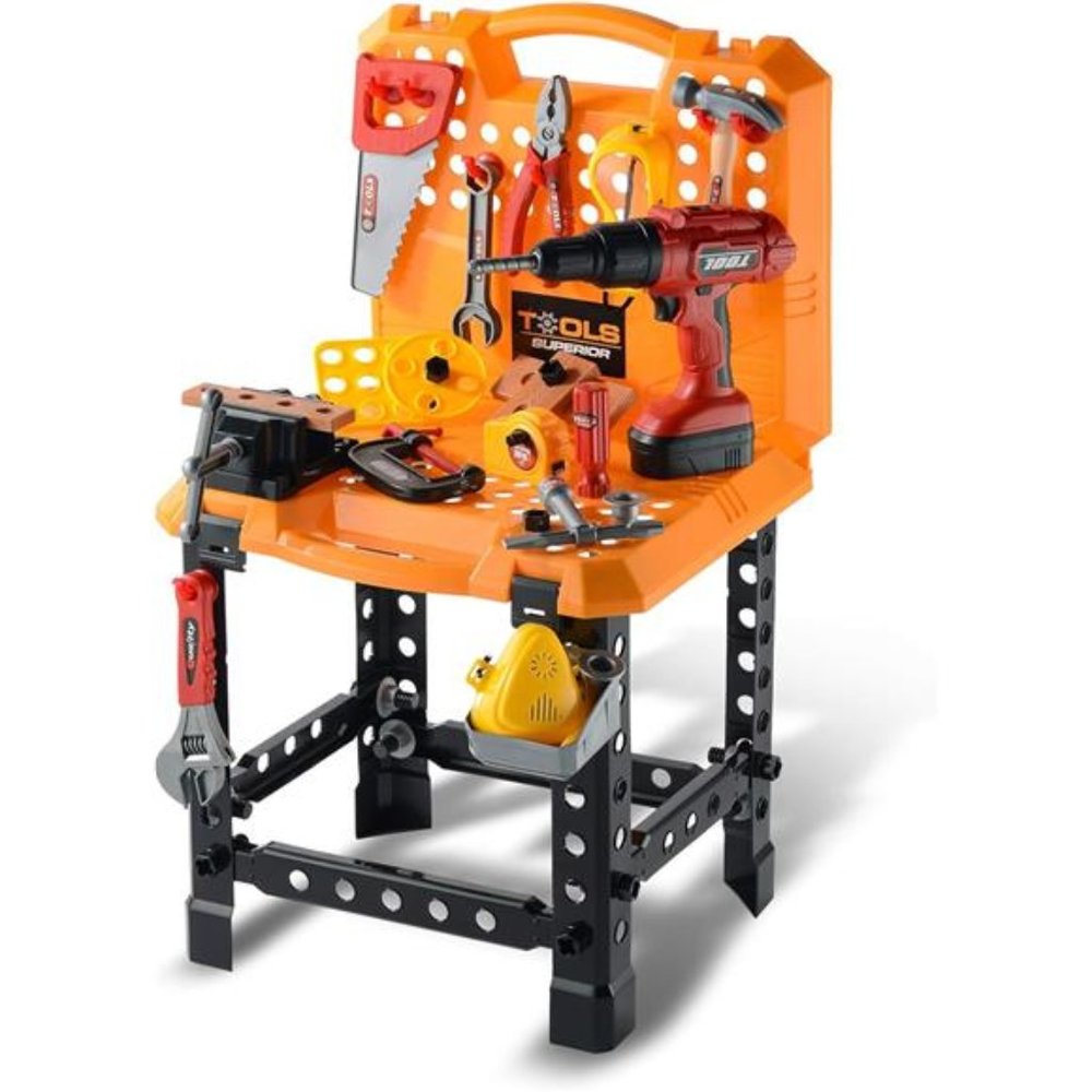 82-Piece Kids Workbench Tool Play Set - STEM Construction Toy for Toddlers